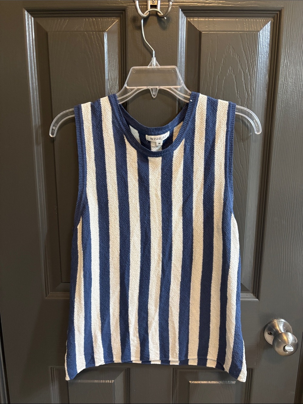 Wishlist Navy and White Striped Knit Tank Top